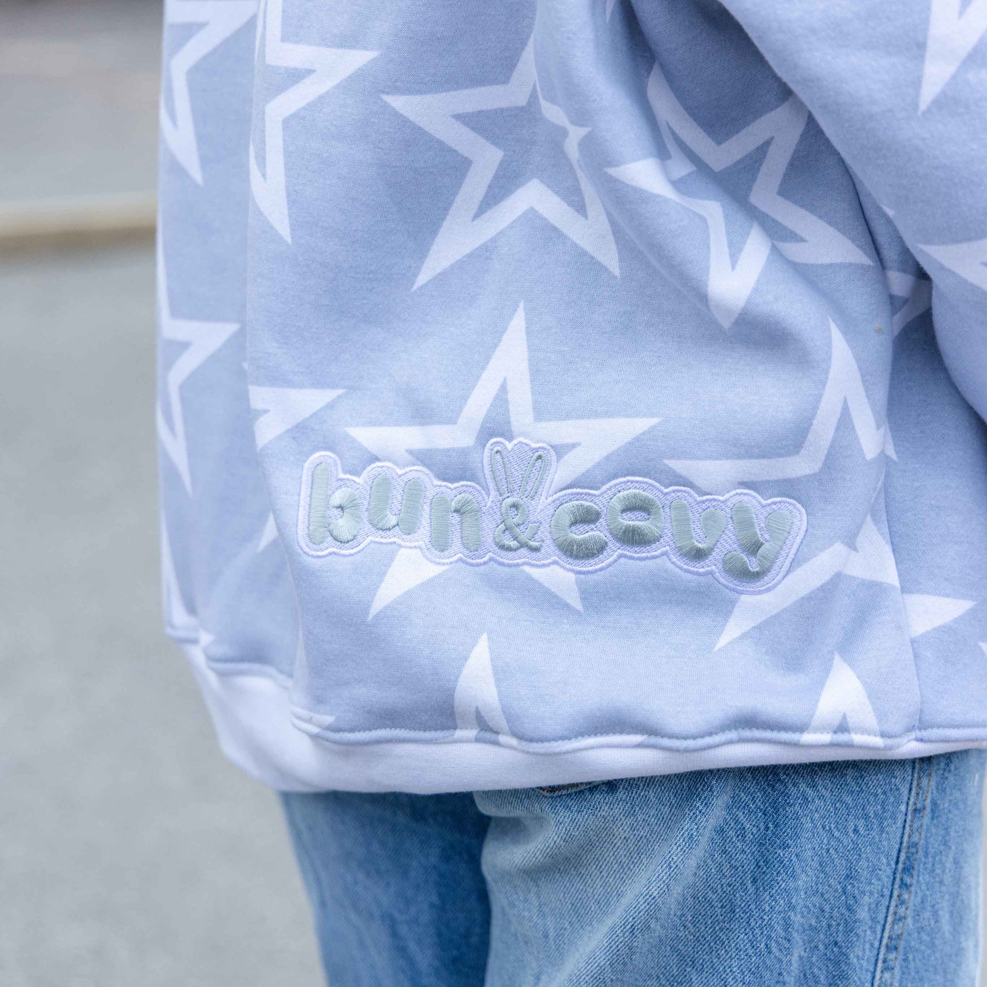 Star Hoodie Bright Grey