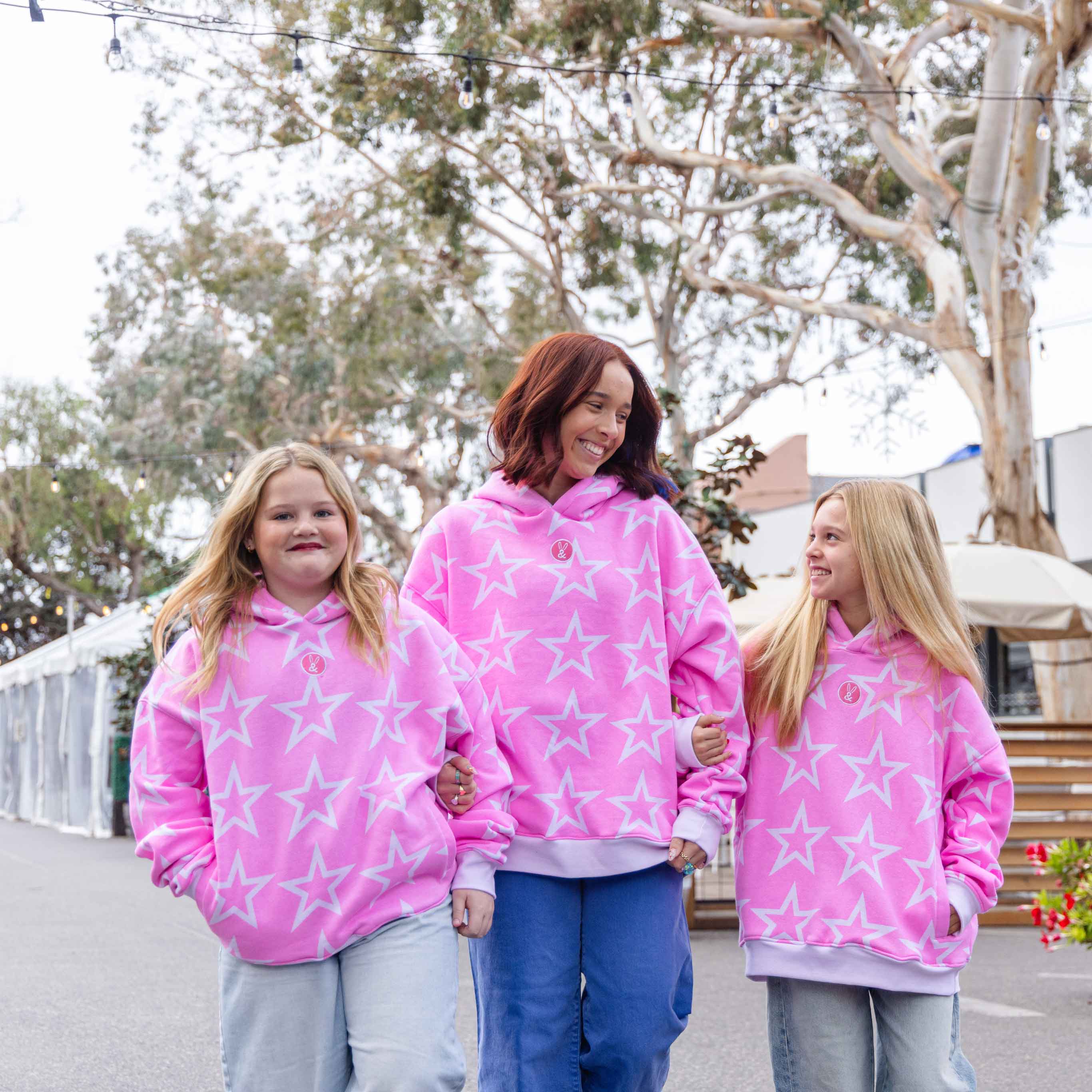 Star Hoodie in Hot Pink